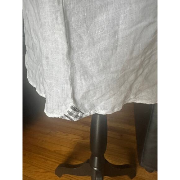 Amiani Men’s 100% Linen Short-Sleeve Button-Up Shirt | White XL - Picture 5 of 9